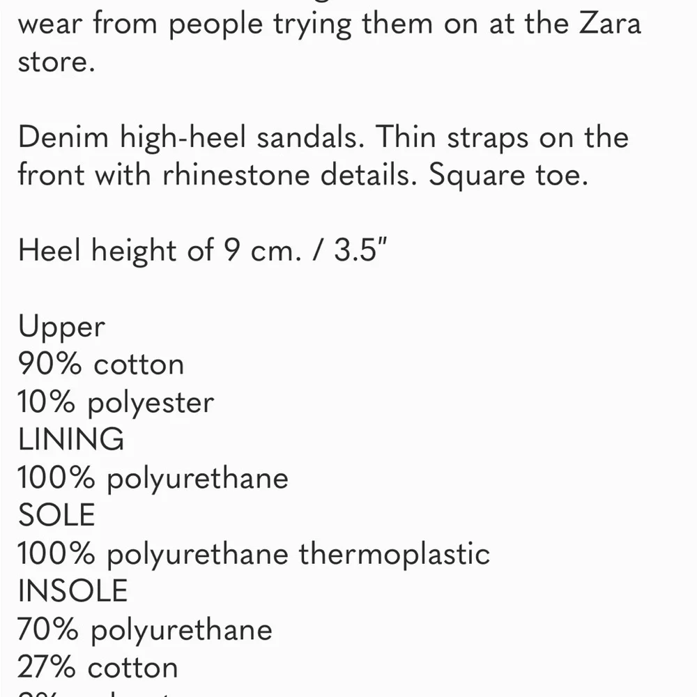 ‼️WOW‼️ZARA DENIM HIGH-HEEL SANDALS WITH RHINESTONES‼️‼️‼️ - Picture 6 of 6
